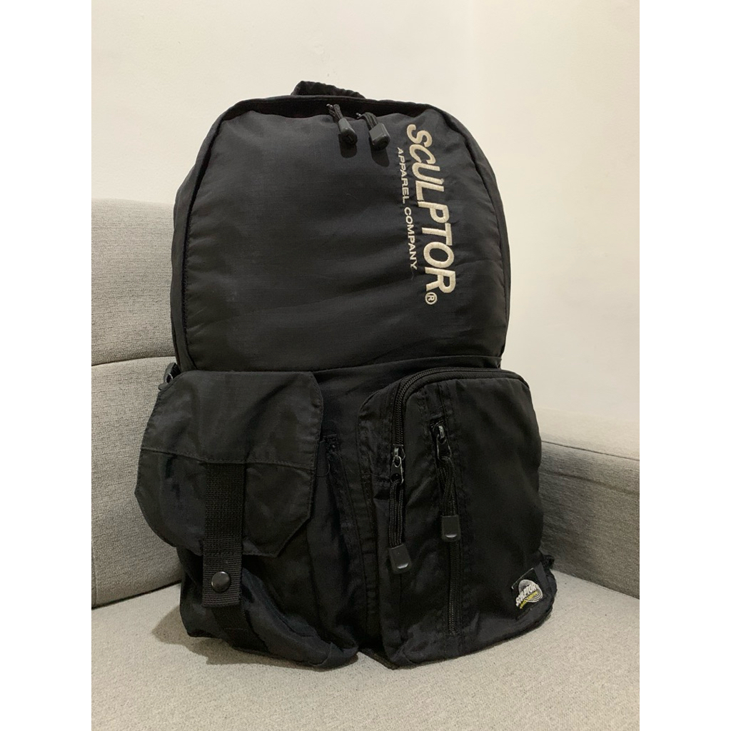 ransel scluptor backpack nilon hitam tas outdoor tas travelling preloved
