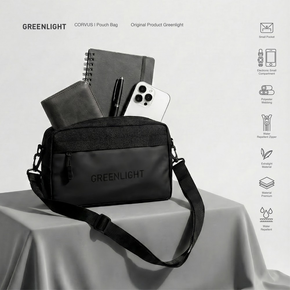 Greenlight Tas Pria 2 in 1 Selempang Genggam Pouch Sling Bag Corvus OL-031124