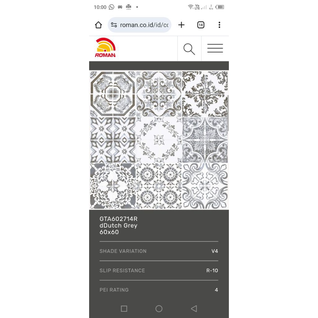 Granit Roman 60x60 Lantai Vintage ddtuch grey/ ddutch blue