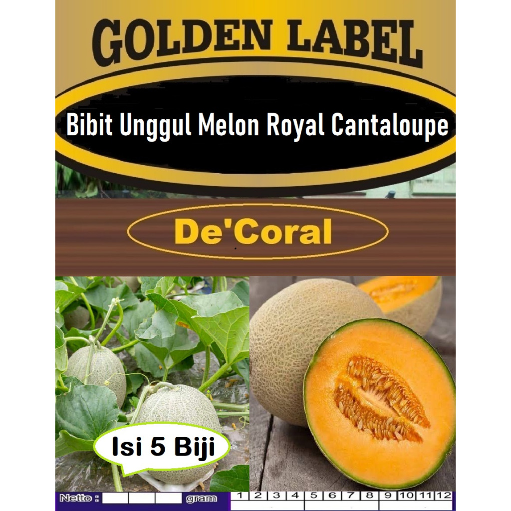 Bibit Unggul Melon Royal Cantaloupe Melon Manis | Biji Benih Melon Royal Cantaloupe