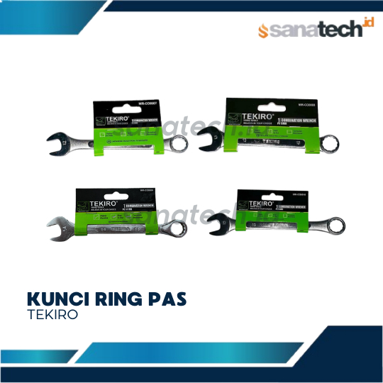Tekiro Kunci Ring Pas 12mm 13mm 14mm 15mm Chrome Vanadium Steel Anti Slip Ready Stock