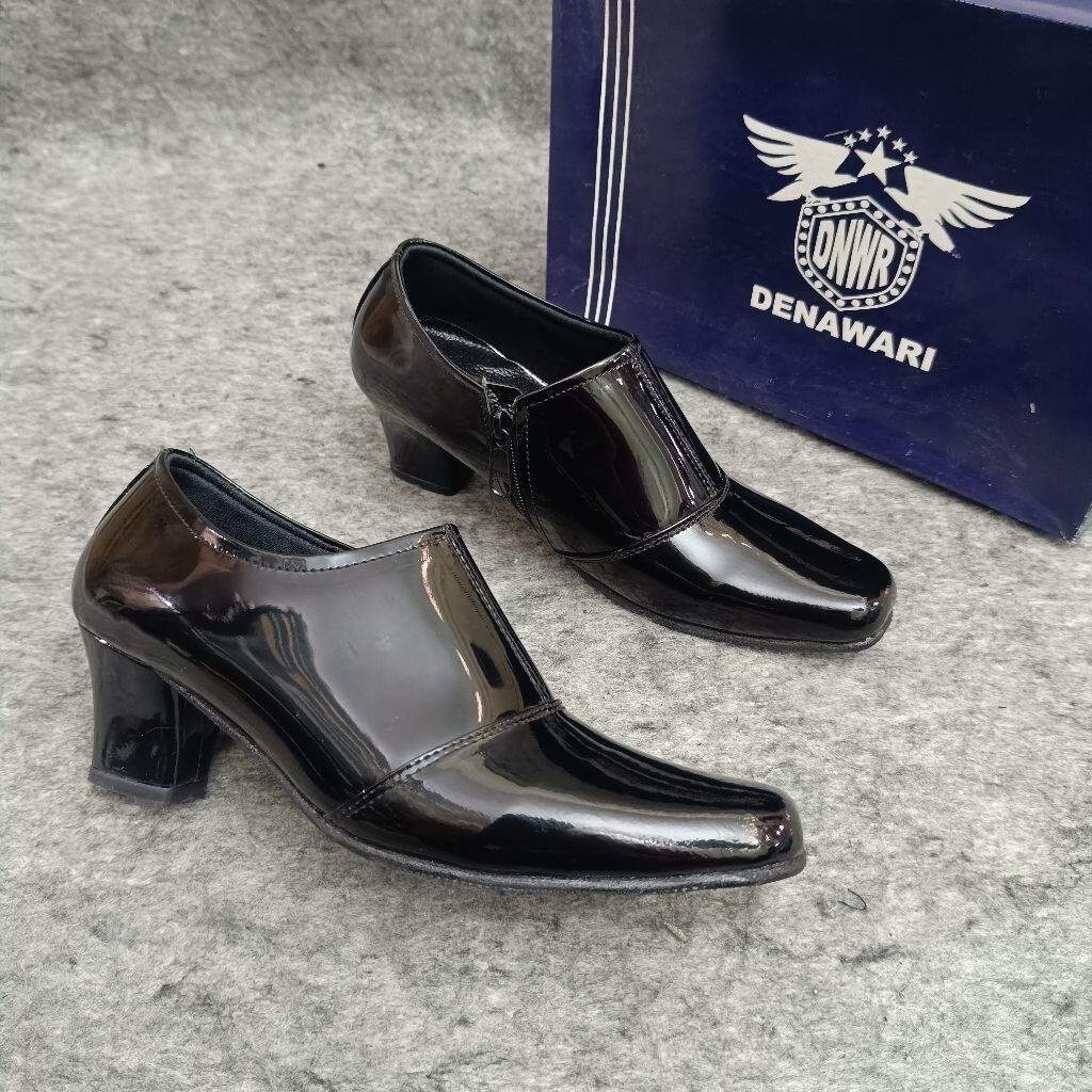 Sepatu Semiboot Resleting Denawari / Sepatu Polwan / Sepatu Polwan Polri