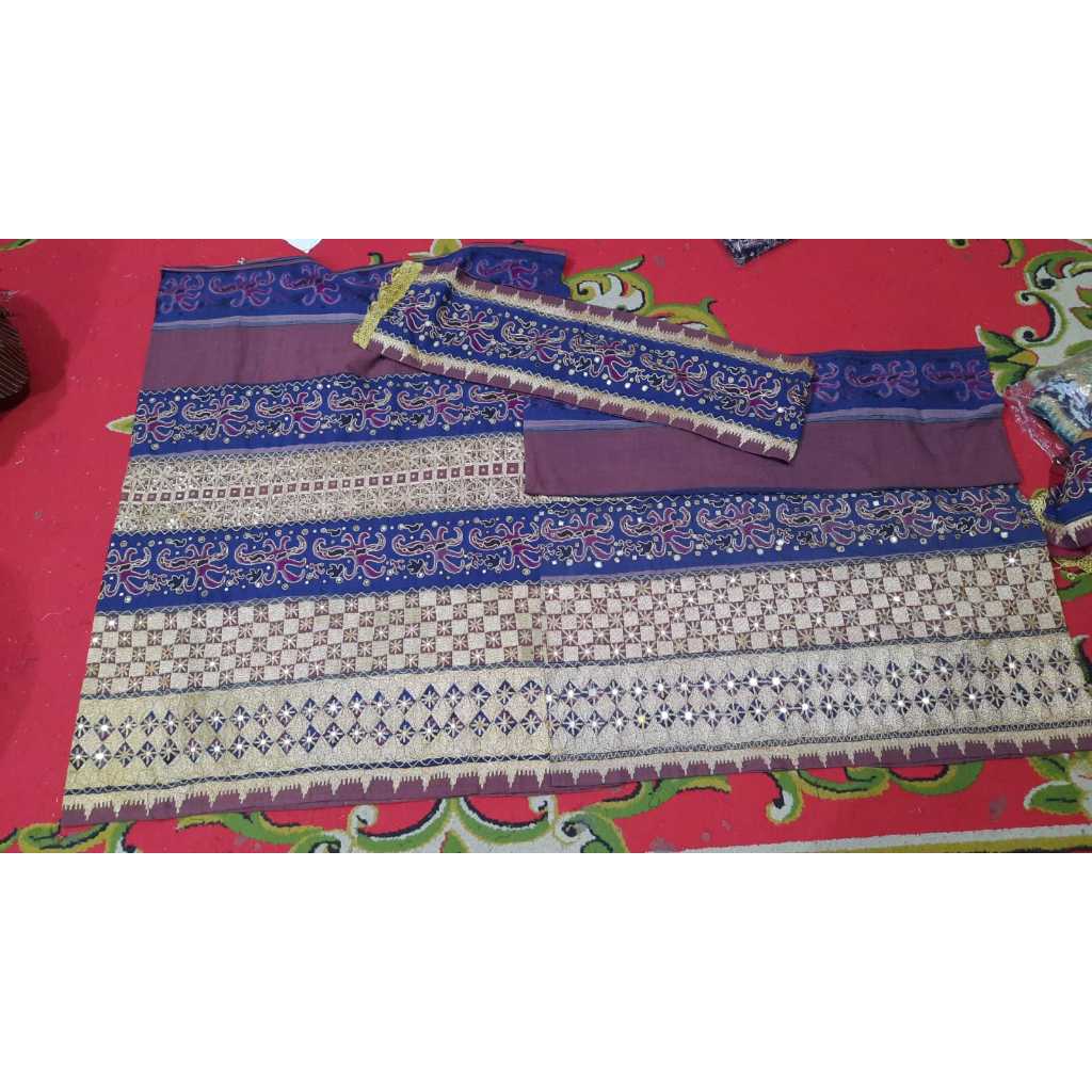 tapis songket lampung sulam tangan handmade benang asli atau emas mas mama papa