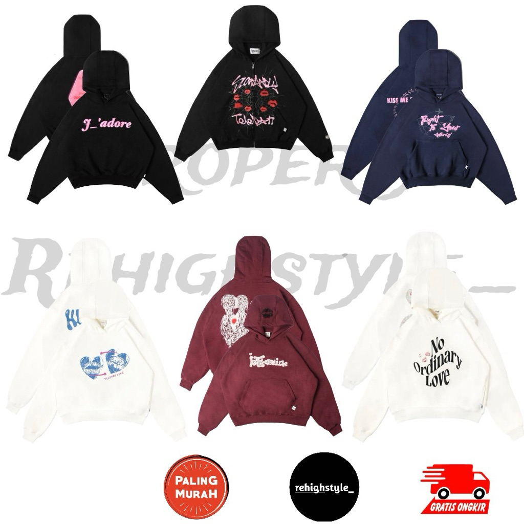HOODIE BOXY TELEPATI ADORE TECE / ZIP HOODIE TELEPATI X SLOWANDLY KISSWEBS / HOODIE BOXY TELEPATI FL