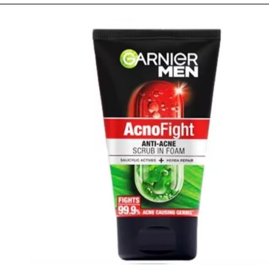 Garnier men pencuci muka lelaki acno figh anti acne scrub in foam 100ml