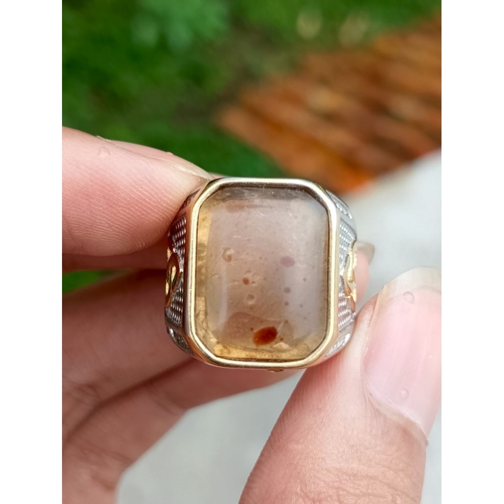 cincin pria/laki-laki AMBER ring titanium tersedia ukuran 7 8 9 10 11