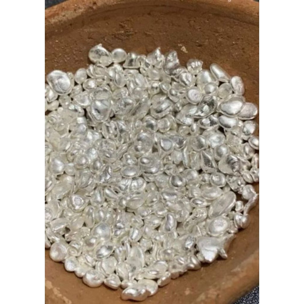 Perak Murni Granule 999 - Warna Putih Silver, Mudah Dibentuk, Siap Pakai