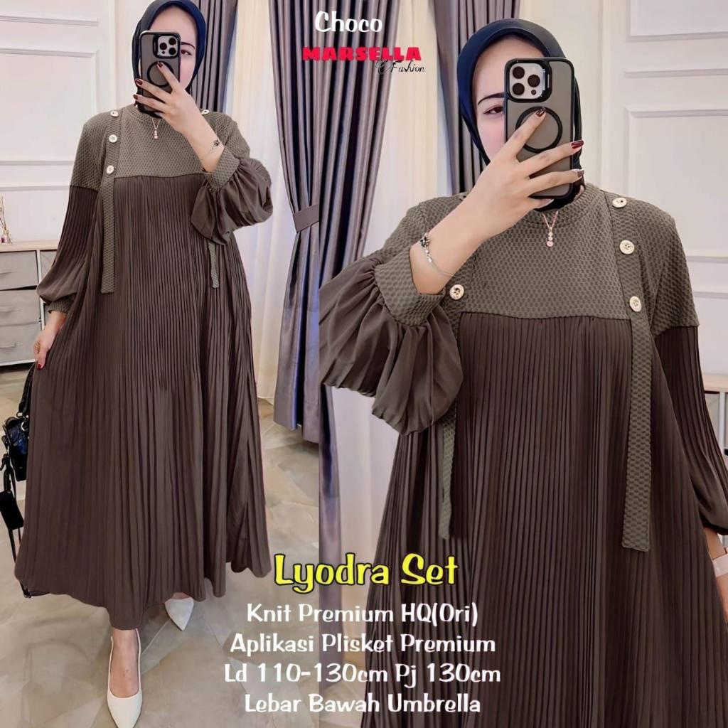 Dress Wanita Terbaru Gamis Lebaran Wanita Terbaru 2026 Baju Pengajian Ibu Pernikahan Set Gamiss Hija