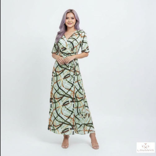 Lavanya - Long Dress - Katun Rayon Premium - Maxi Dress - Motif