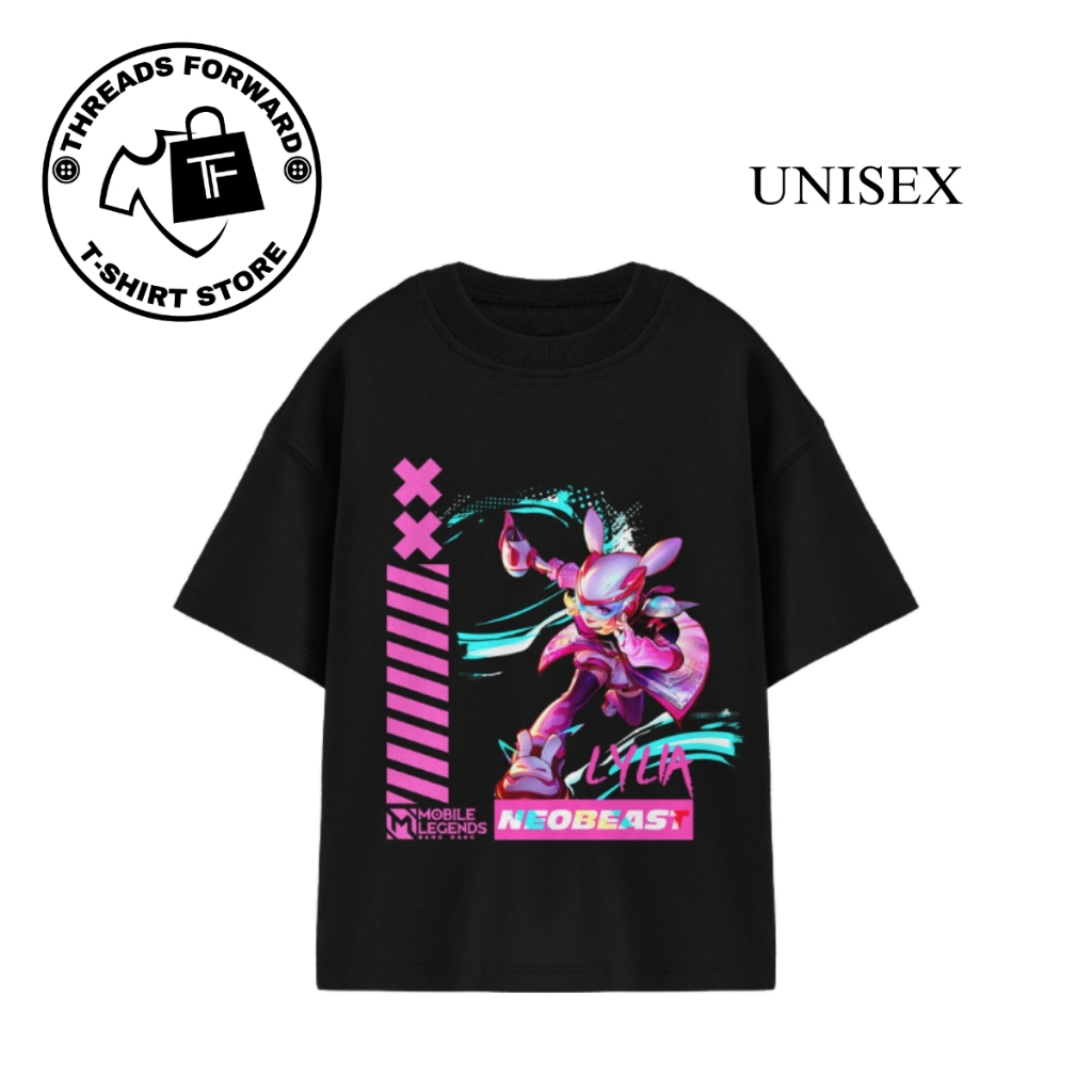 Baju Distro Motif Mobile Legends Lylia Lengan Pendek 100% Cotton Combed 24s Unisex