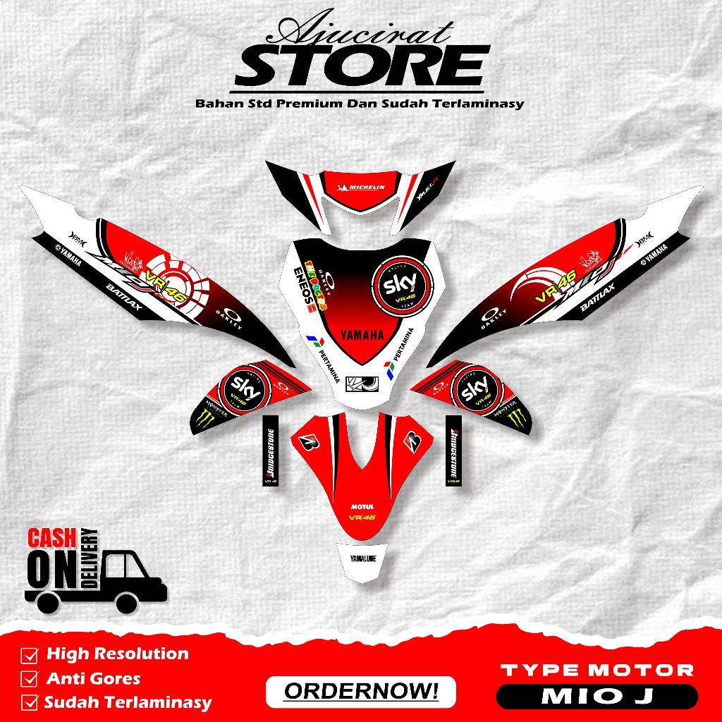 ( COD ) Stiker Decal Mio J full Blok - Decal stiker Mio j - stiker variasi Mio j