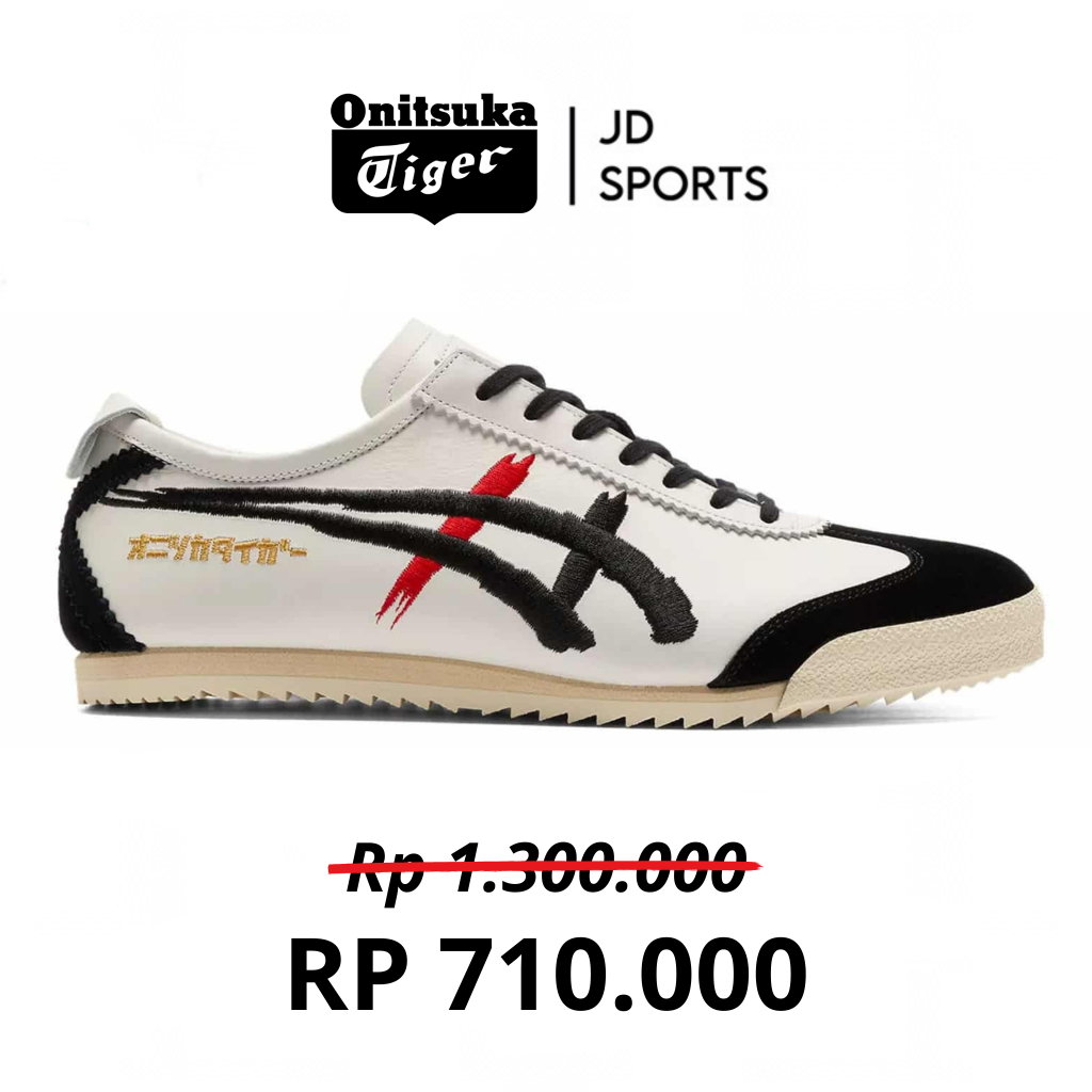Sepatu Sneakers Onitsuka Tiger Mexico 66 Deluxe Kabuki Black Red Unisex Shoes
