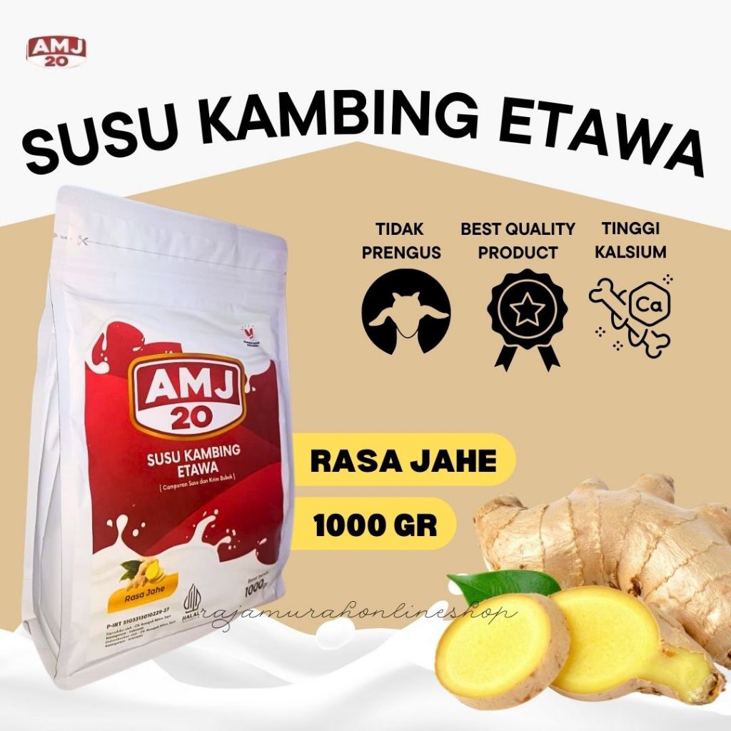 Susu Amj Rasa  JAHE Susu Kambing Etawa Murni Kemasan 1 Kg
