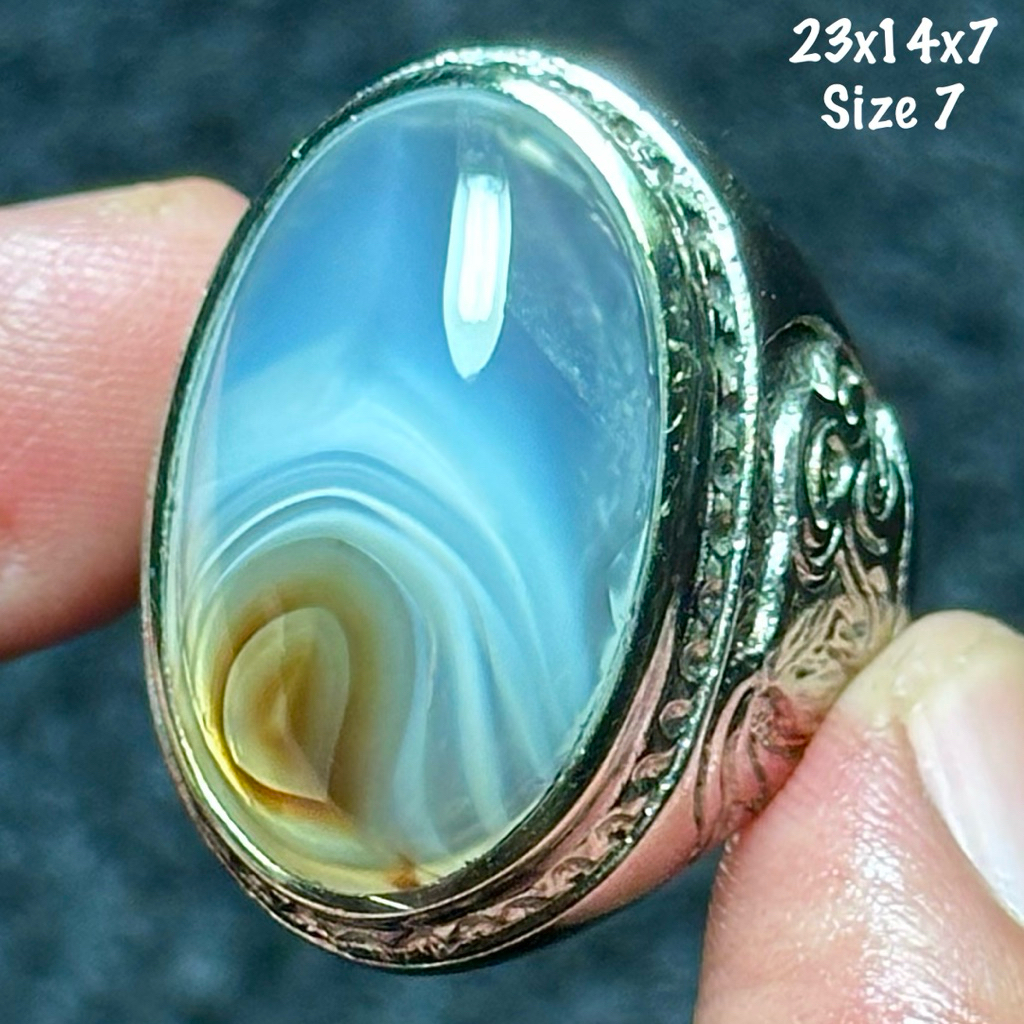 Cincin Batu Akik Natural Yaman Puser Mawar Giwang Kristal (asli alam)