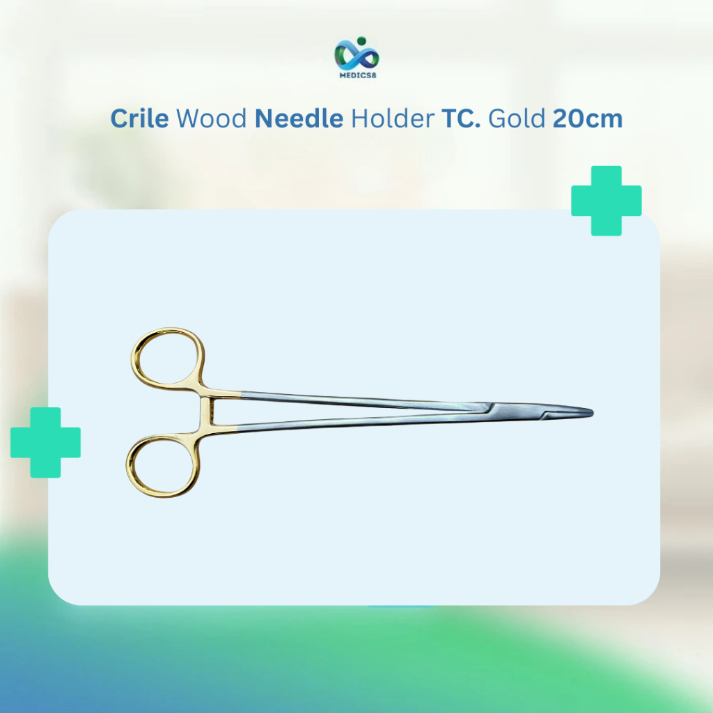 CRILE WOOD NEEDLE HOLDER TC. GOLD 20CM
