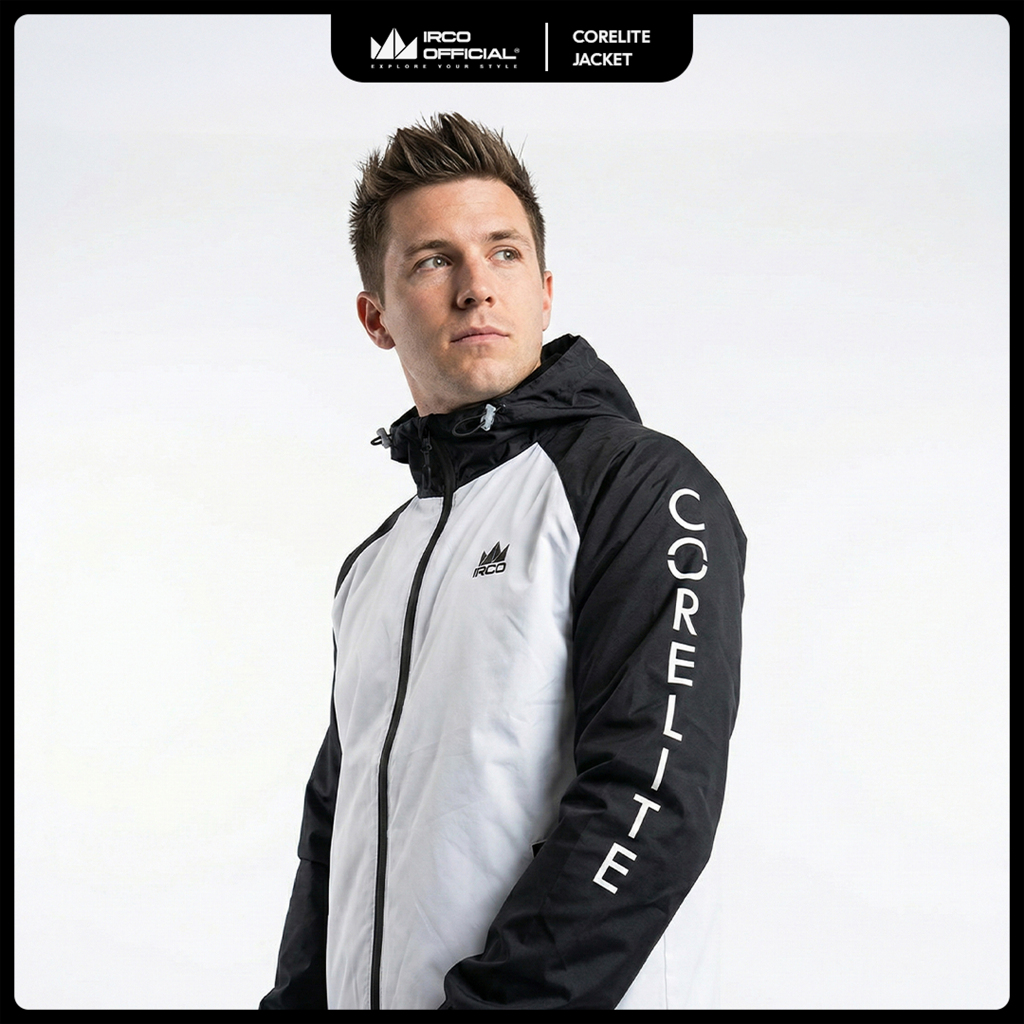 IRCO Corelite Jaket Running Ringan Parasut Olahraga Pria Wanita Free Pouch Jacket Lightweight Sporty