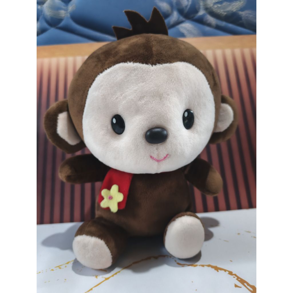 Boneka import lucu unik karakter monyet/monkey bahan yelvo/bahan miniso halus lembu