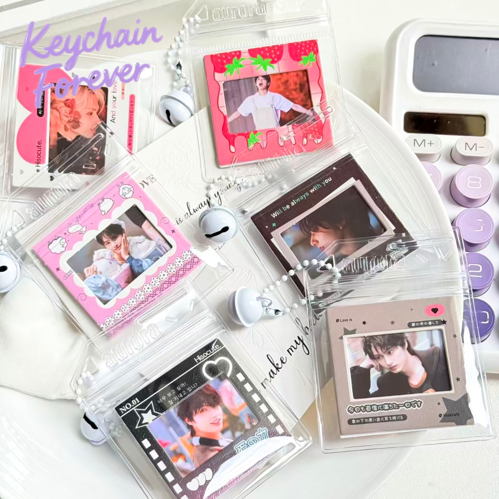 SEVENTEEN-JUN Gantungan Kunci Kartu Foto Pvc Yang Dapat Diganti Liontin Tas Sekolah Perlengkapan Kpo