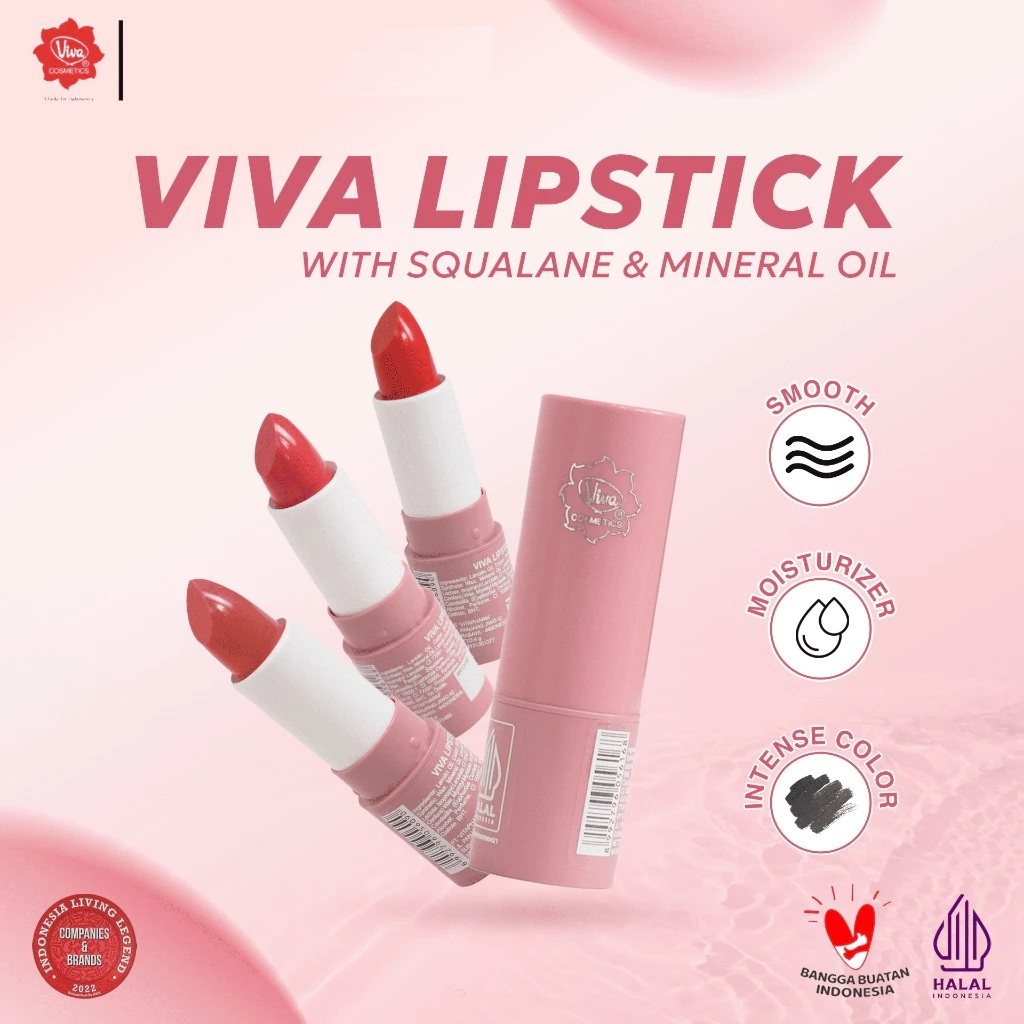 VIVA LIPSTIK STANDART LIPSTIK VIVA WITH SQUALANE & MINERAL OIL
