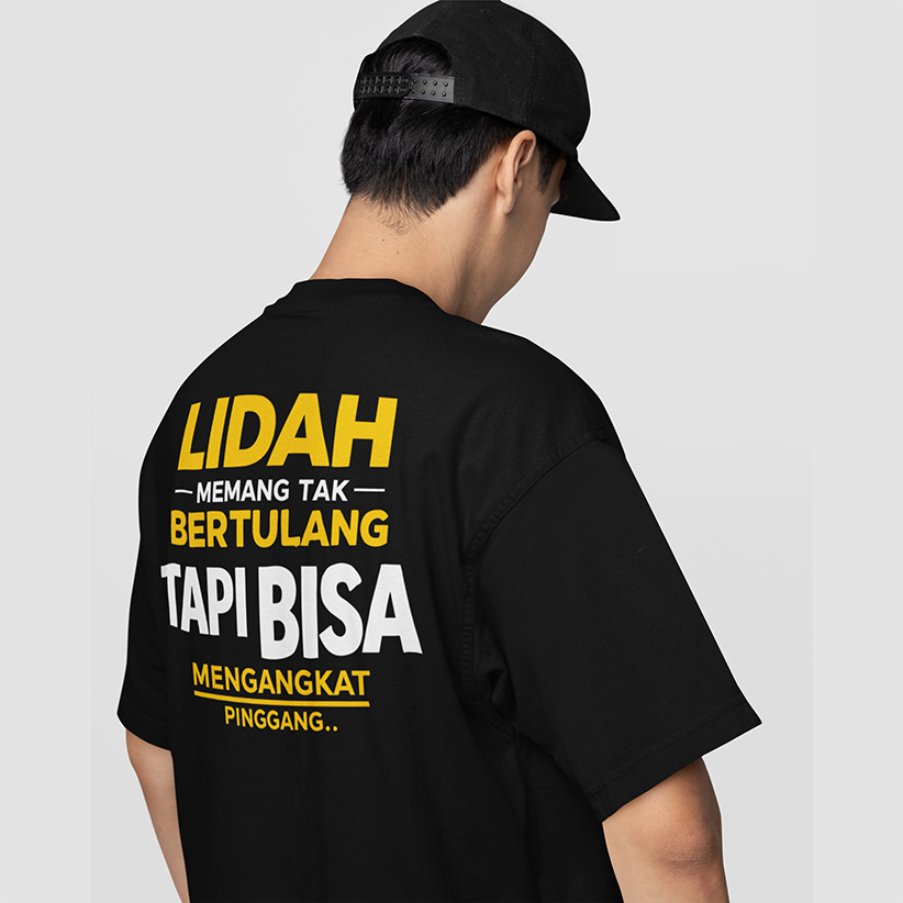 KAOSBRO - Kaos Lidah Memang Tak Bertulang - Kaos Pria dan Wanita - 100% Cotton - Kaos Kata Kata