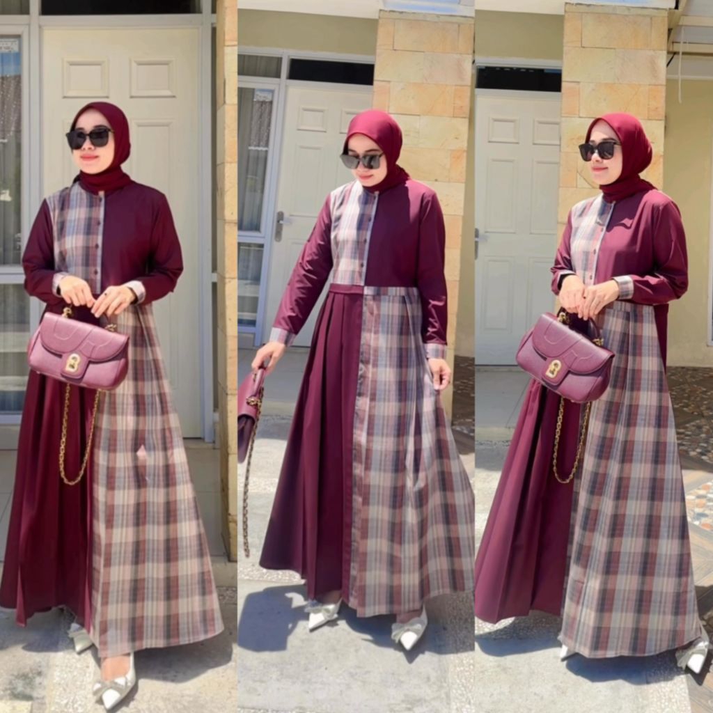 Dress dimara/ dress Dimara katun triset dress bahan katun triset gamis premium / dimara Original