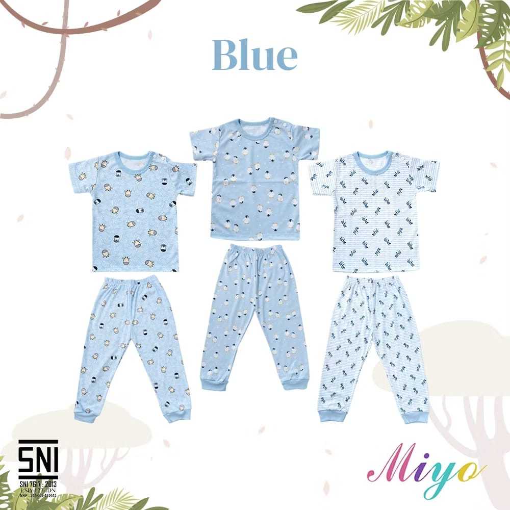 Miyo Setelan Oblong Pendek - Celana Panjang Kancing Pundak