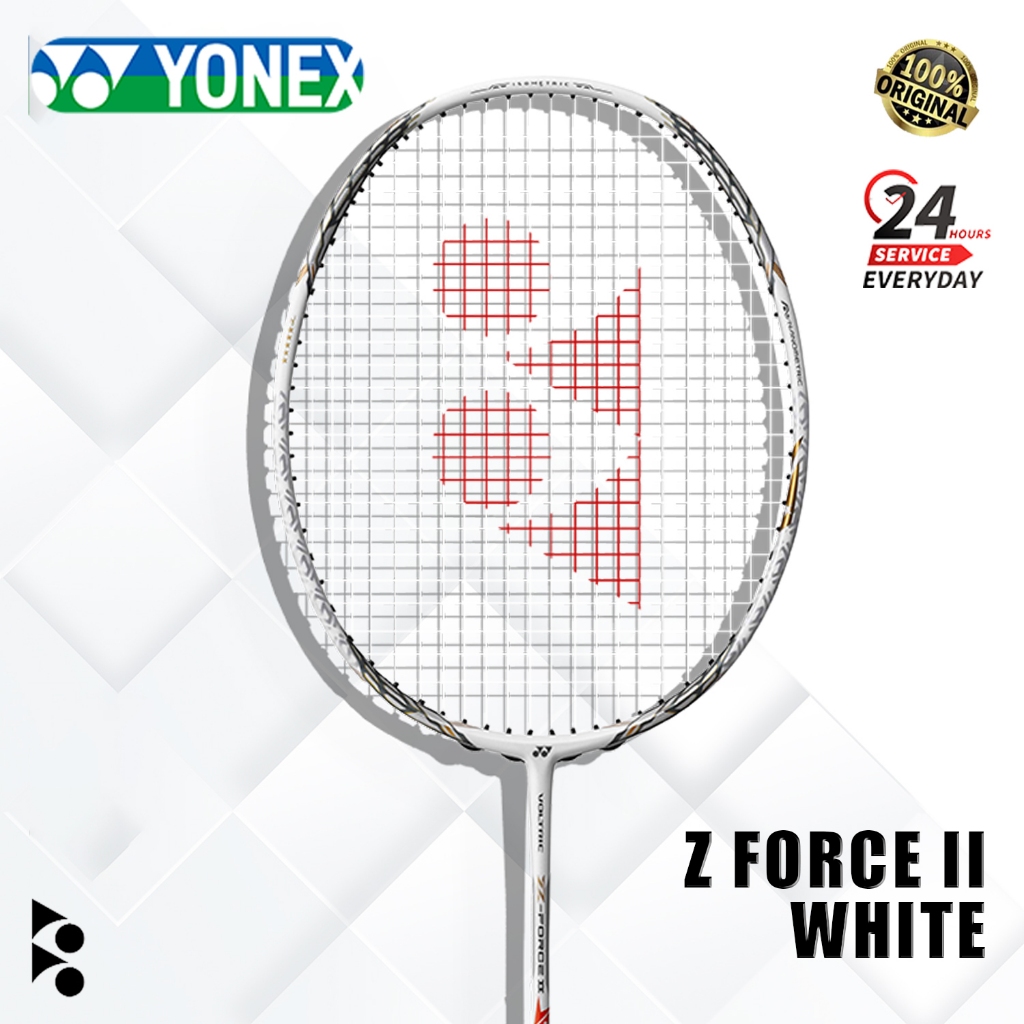 Bulu-tangkis Racket-Badminton  VOLTRIC Z FORCE II WHITE Karbon Lengkap Individu 4U 26Lbs 83g Made In