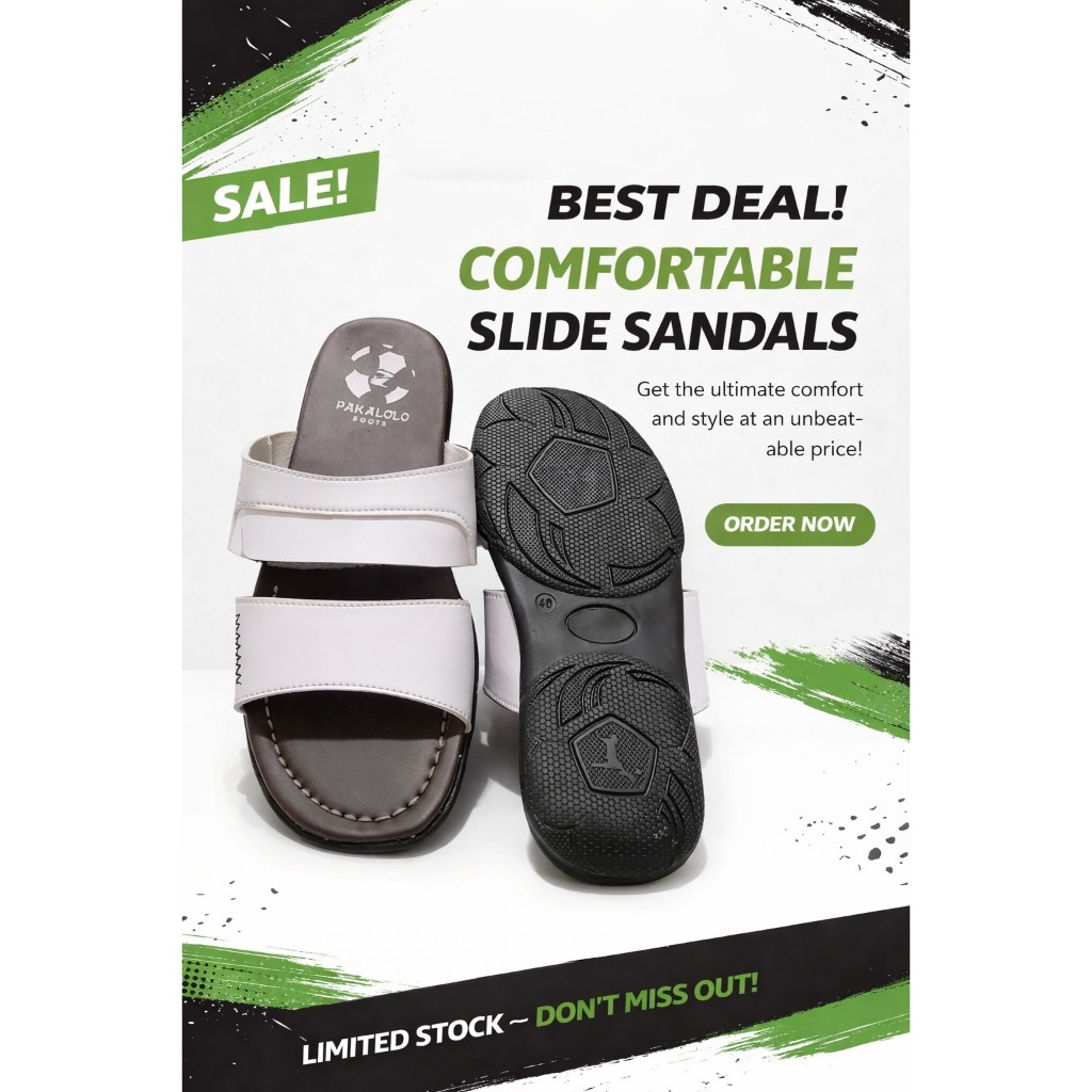 Sandal Kulit Pakalolo boots Pria Bahan Kulit Sapi Tampilan Kasual Cokelat Hitam Putih