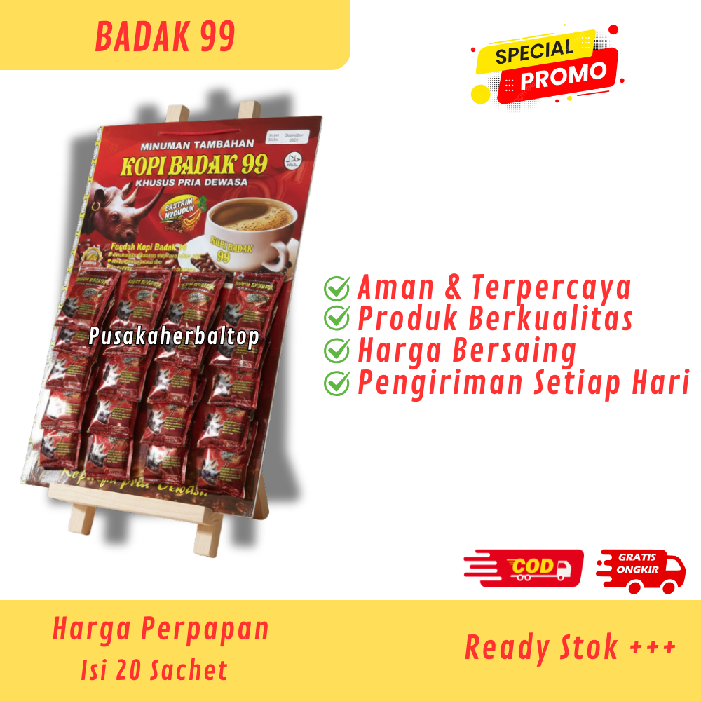 Kopi Papan Cap Badak 99 Original Isi 20 Sachet