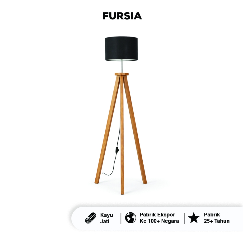 FURSIA Alto Standing Lamp Teak Wood Furniture Export Quality Mebel Kayu Jati Kualitas Ekspor Lightin