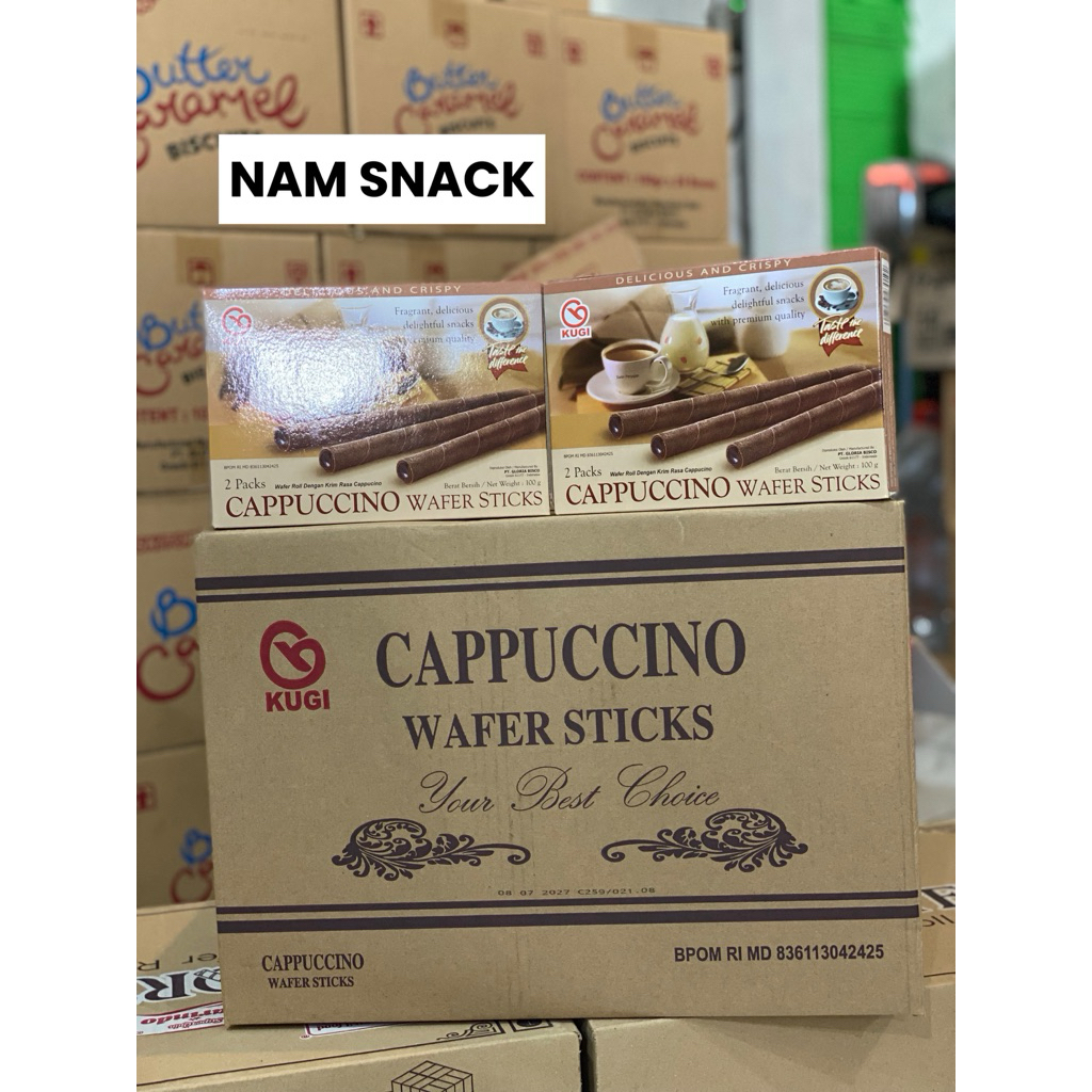 KUGI WAFER STIK 100 Gr KARDUS [ CAPPUCINO ] ISI 24 BOX karton snack hajatan