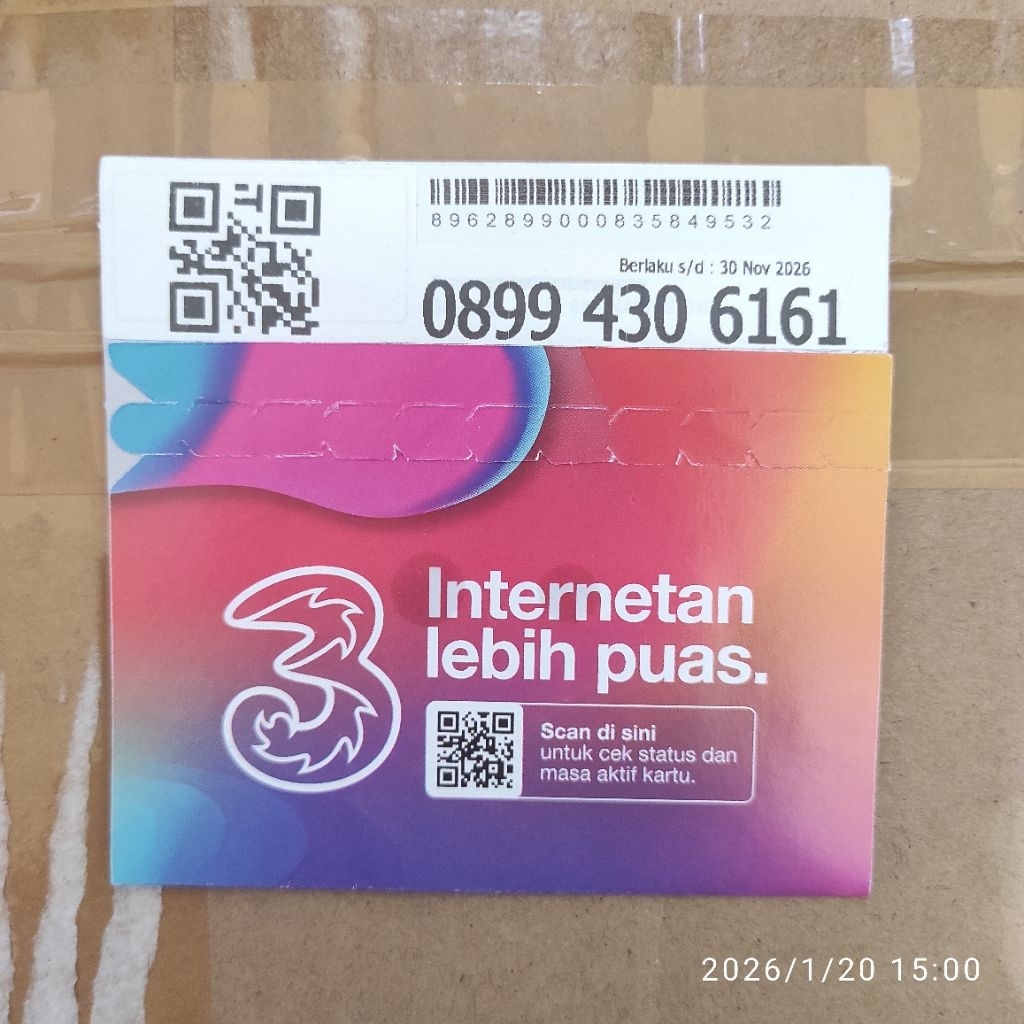 0899-430-6161 (GIGI) Kartu Perdana Indosat TRI Three 3 Nomor Cantik Rapi 11 Digit Angka