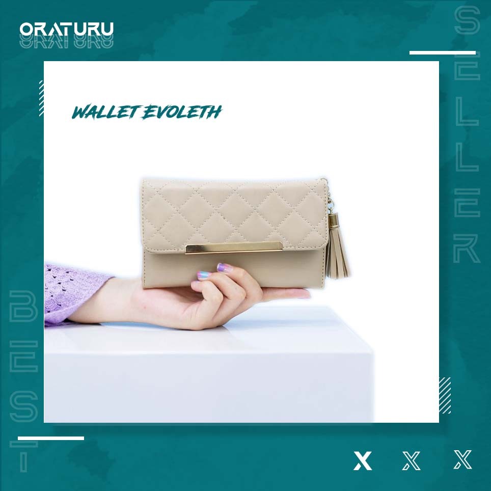 dompet premium evoleth wanita wallet panjang kartu atm ktp sim