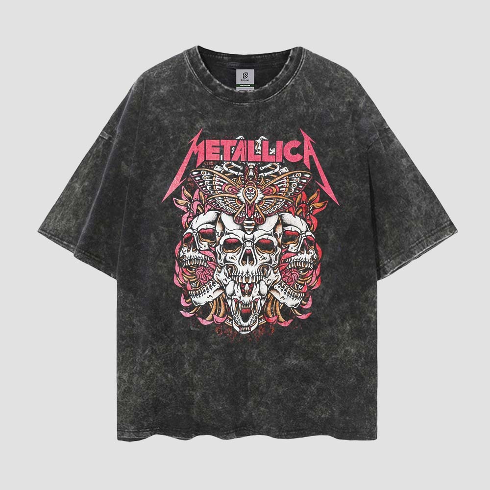 Metallica Merch Tour 2019 Style Oversize Washed Tee