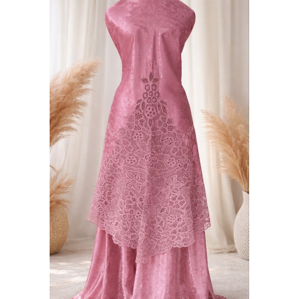Mukena Bordir Kerancang Semi Sutra Premium | Adem, Halus & Elegan | Khas Kota Bukittinggi