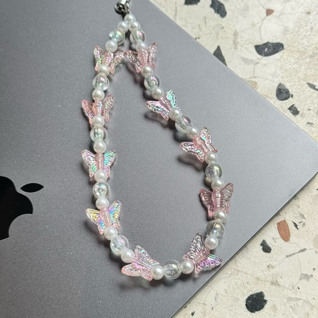 Strap Phone Kupu Pink Aesthetic - Gantungan Hp