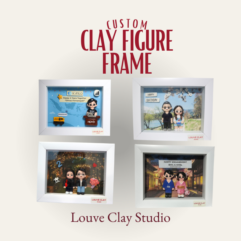 Louve [Pelunasan Custom Clay Frame | Hadiah Lucu | Figure Clay ]