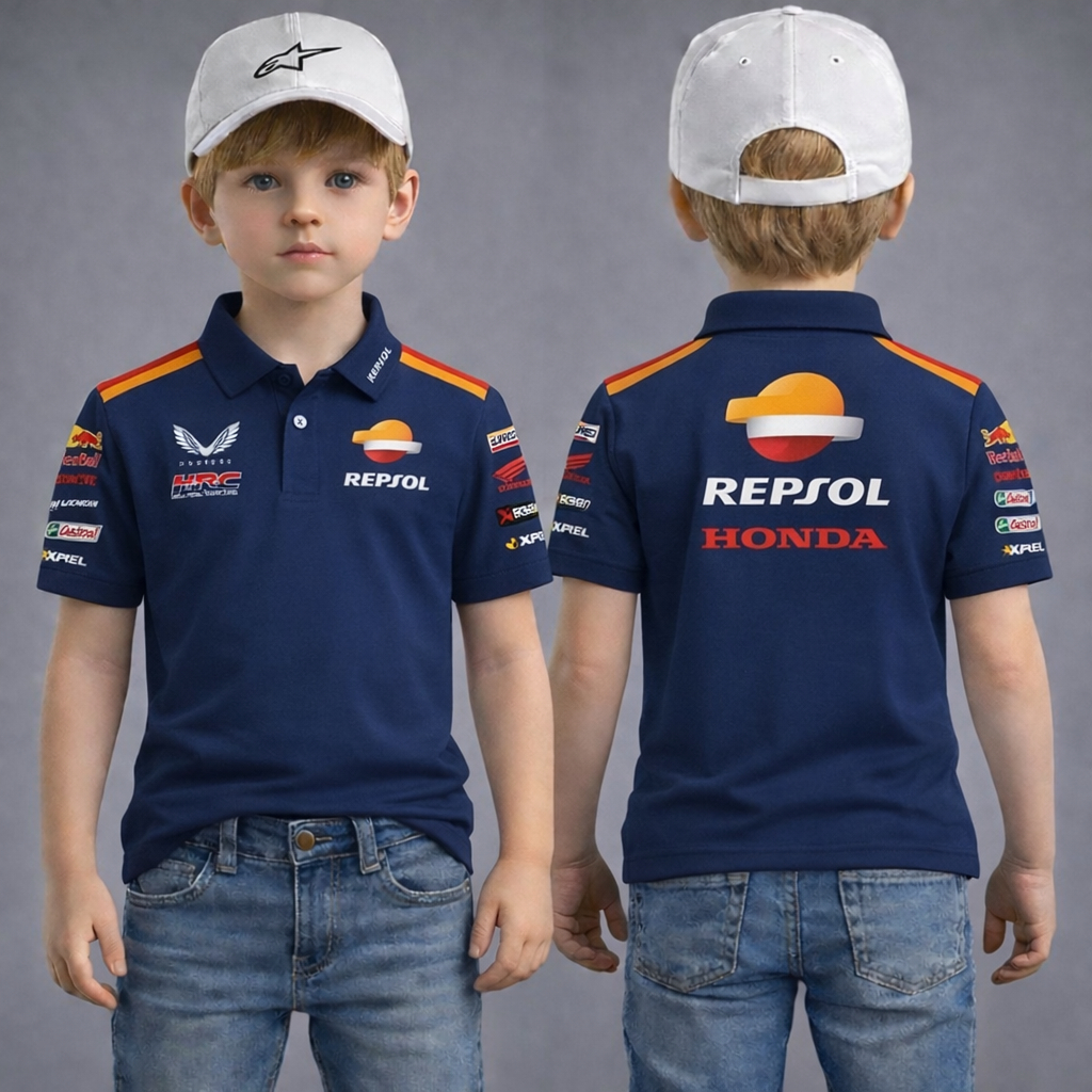Kaos Polo Anak Repsol Honda Racing – Baju Anak MotoGP Premium