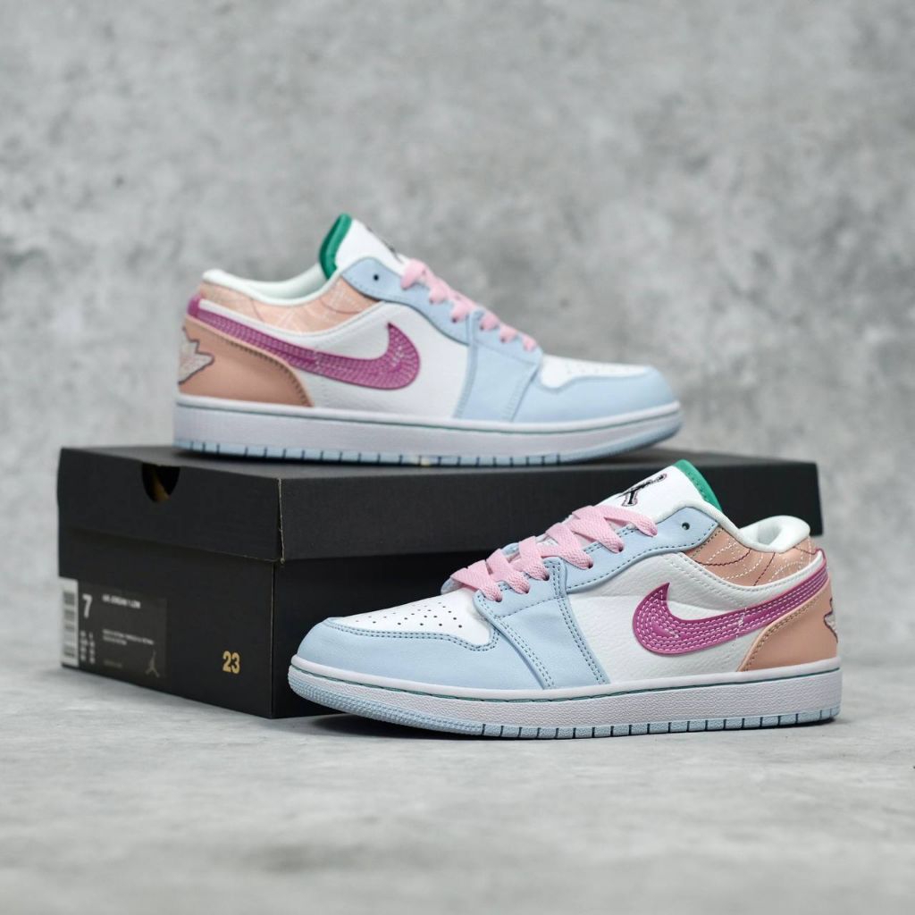 Sepatu Sneakers Air Jordan 1 Low Multicolor Sashiko