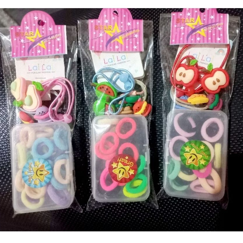 FREE BOX - Aksessories Rambut Anak Set / ikat rambut anak