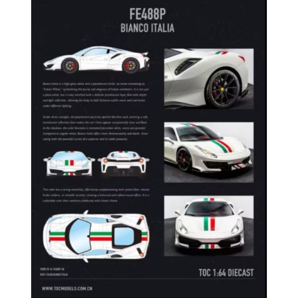 TOC 64 Ferrari 488 Pista Bianco Italia