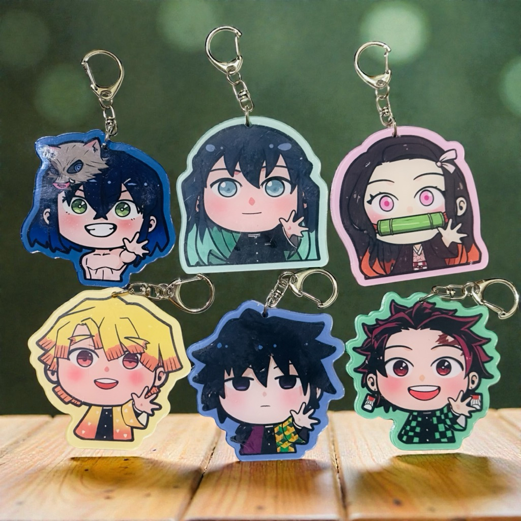 Gantungan Kunci Akrilik Mainan Dimen Slayer Kimetsu No Yaiba Tanjiro Nezuko Giyuu Muichiro