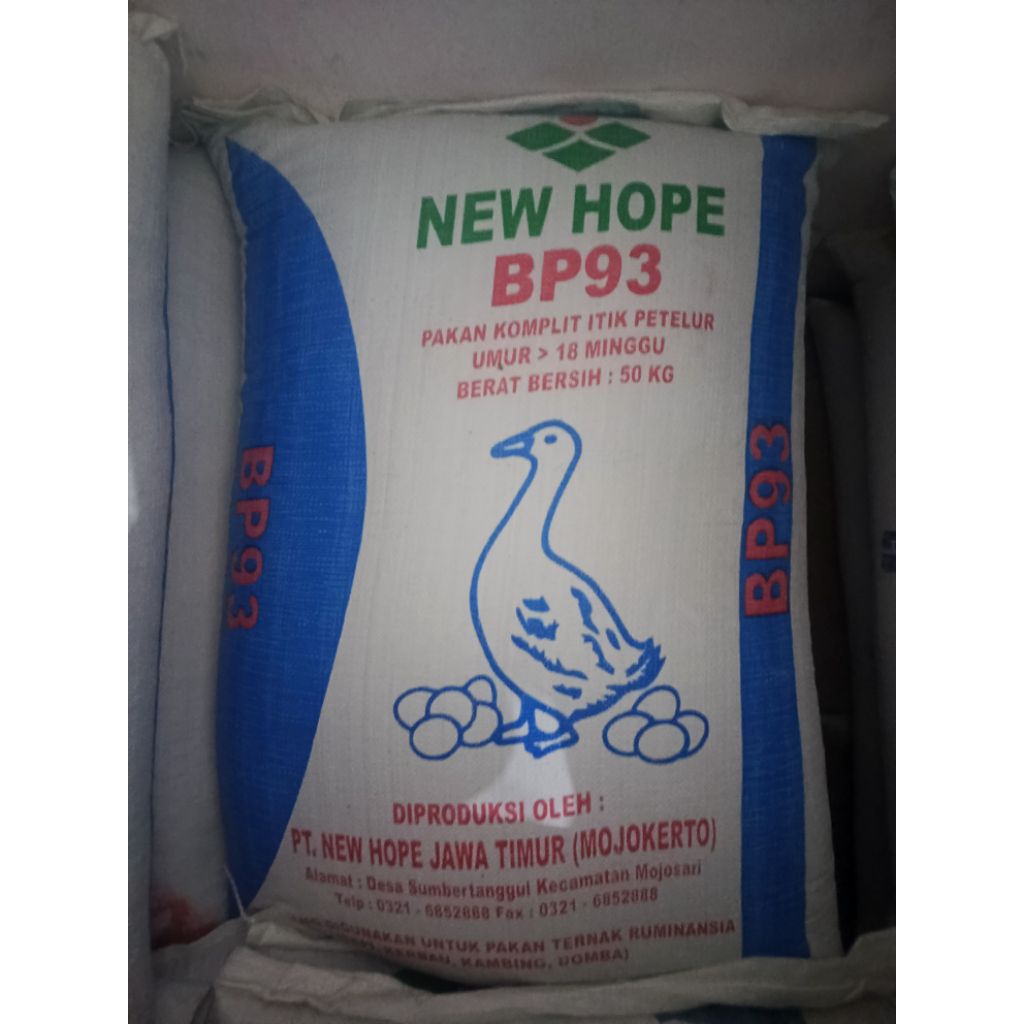 ( 50 Kg ) New Hope BP93. Pakan Bebek Petelur. " Original "