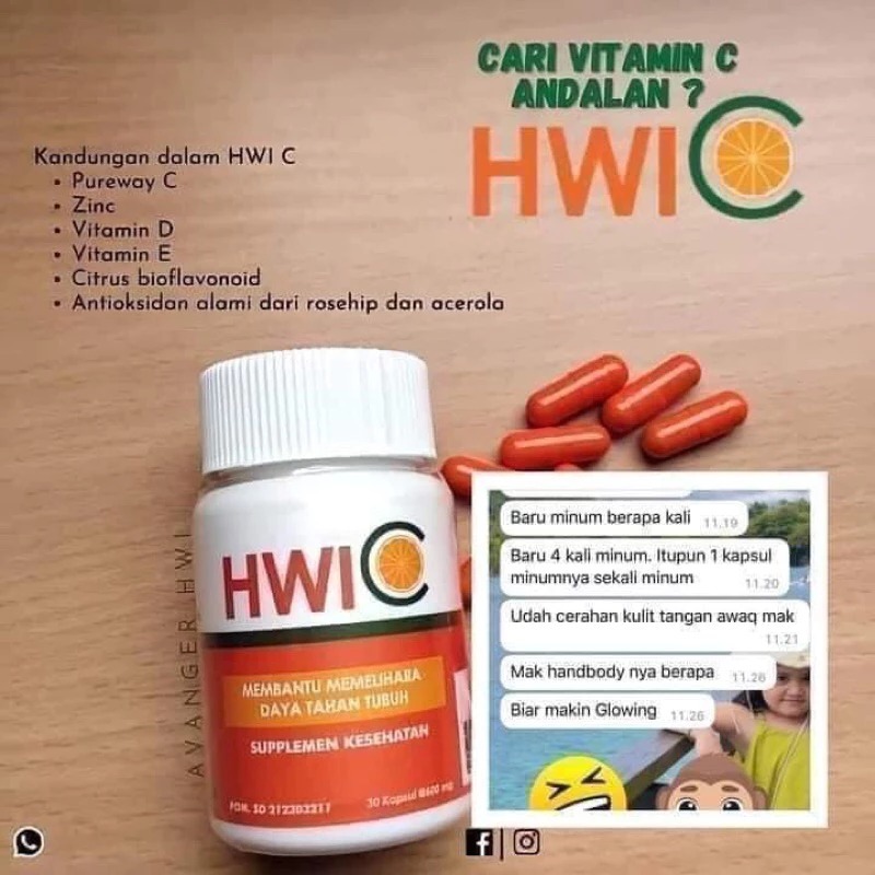 HWIC HWI Original isi 30 Kapsul / HWI C Suplemen Vitamin C