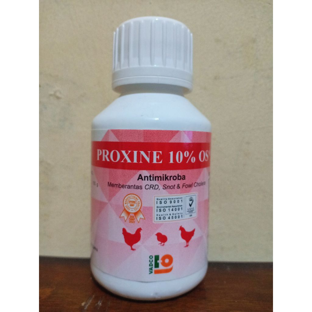 Proxine 10% OS 100 ml – Antibiotik Ayam & Unggas (Enrofloxacin) Obat CRD, Snot, Kolera