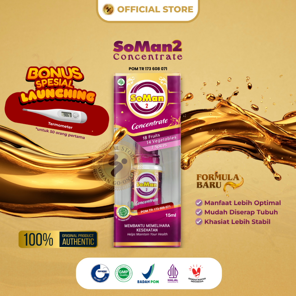 SoMan 2 Concentrate Herbal Tetes - Suplemen Pemulihan Tubuh & Imunitas Keluarga -  100% Original
