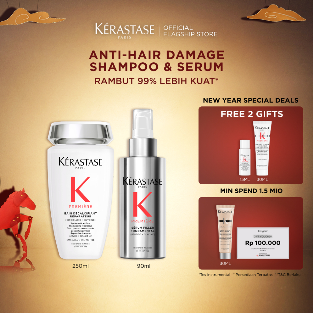 Kerastase Premiere Anti Damaged Duo - Bain Premiere 250ml Shampoo Rambut Rusak & Serum Premiere 90ml