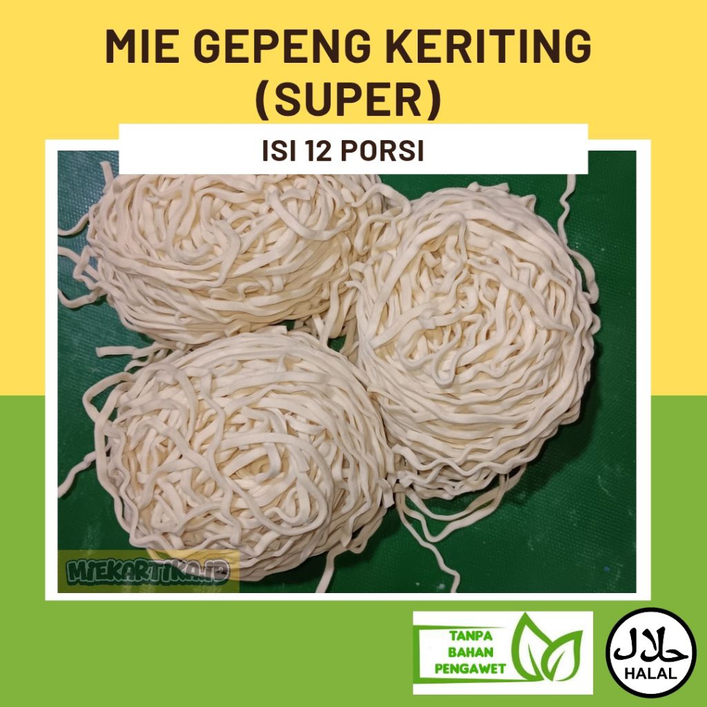 Mie Gepeng Keriting GM isi 12 Porsi/Gulung /Mie Mentah Gepeng Keriting Untuk Mie Ayam, Bakmie, Mie Y