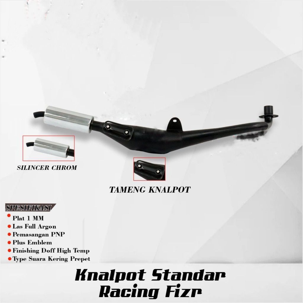 Knalpot standar racing fizr force1 fiz r perut hitam tameng ahm by Machine Indonesia bukan rtx el9