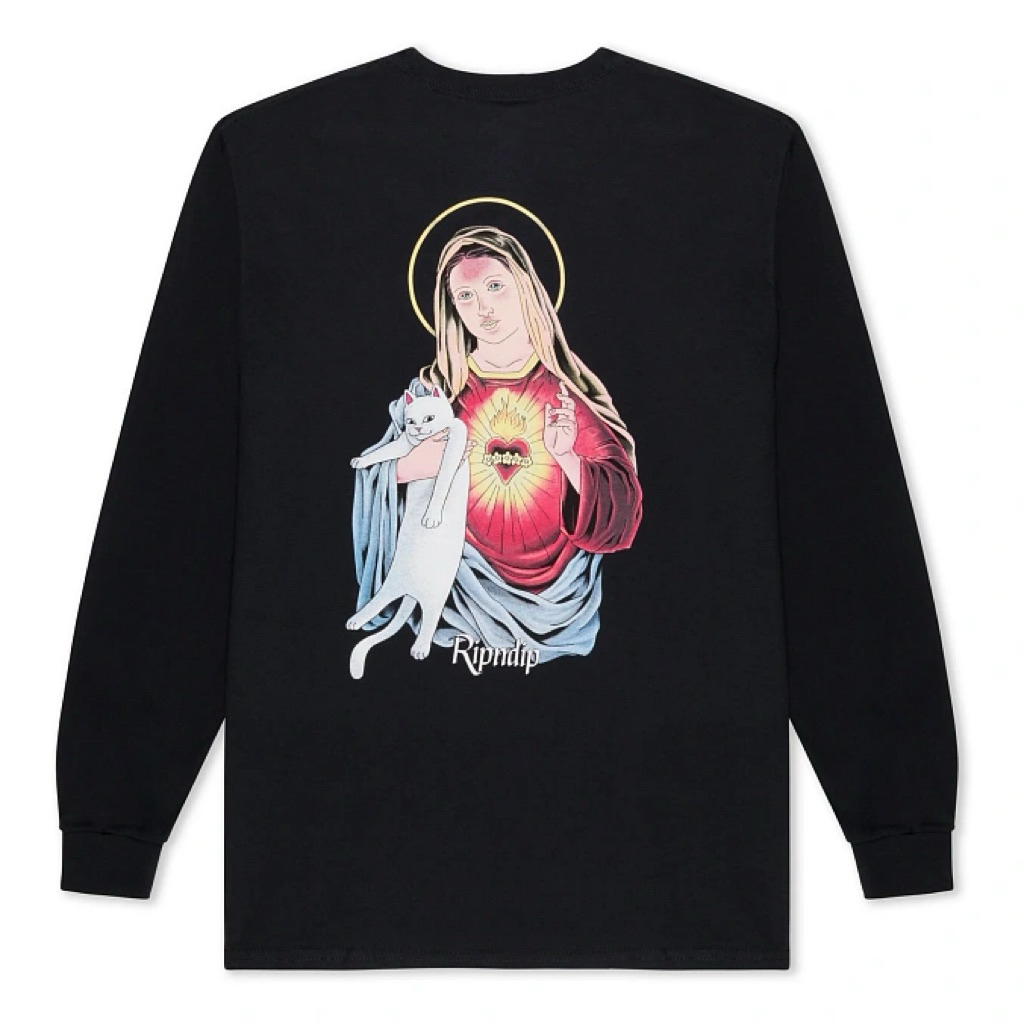 Kaos pria lengan panjang RIPNDIP MOTHER MARY SAND LONGSLEEVE Tee Style – T-Shirt Outdoor Casual Long